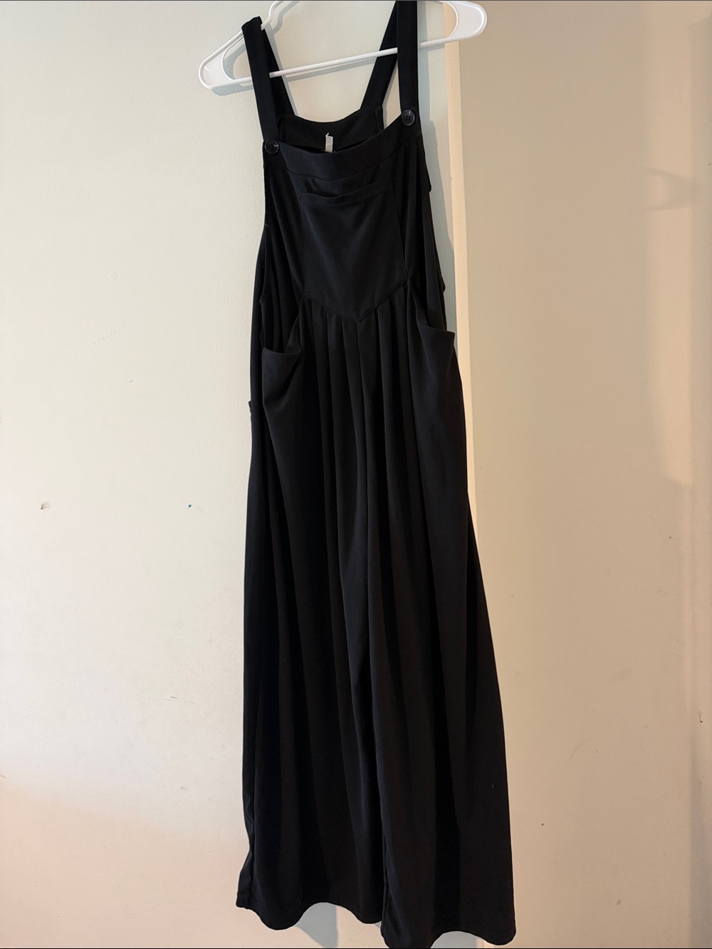 HALARA Black Pinafore Jumpsuit with Wide Straps